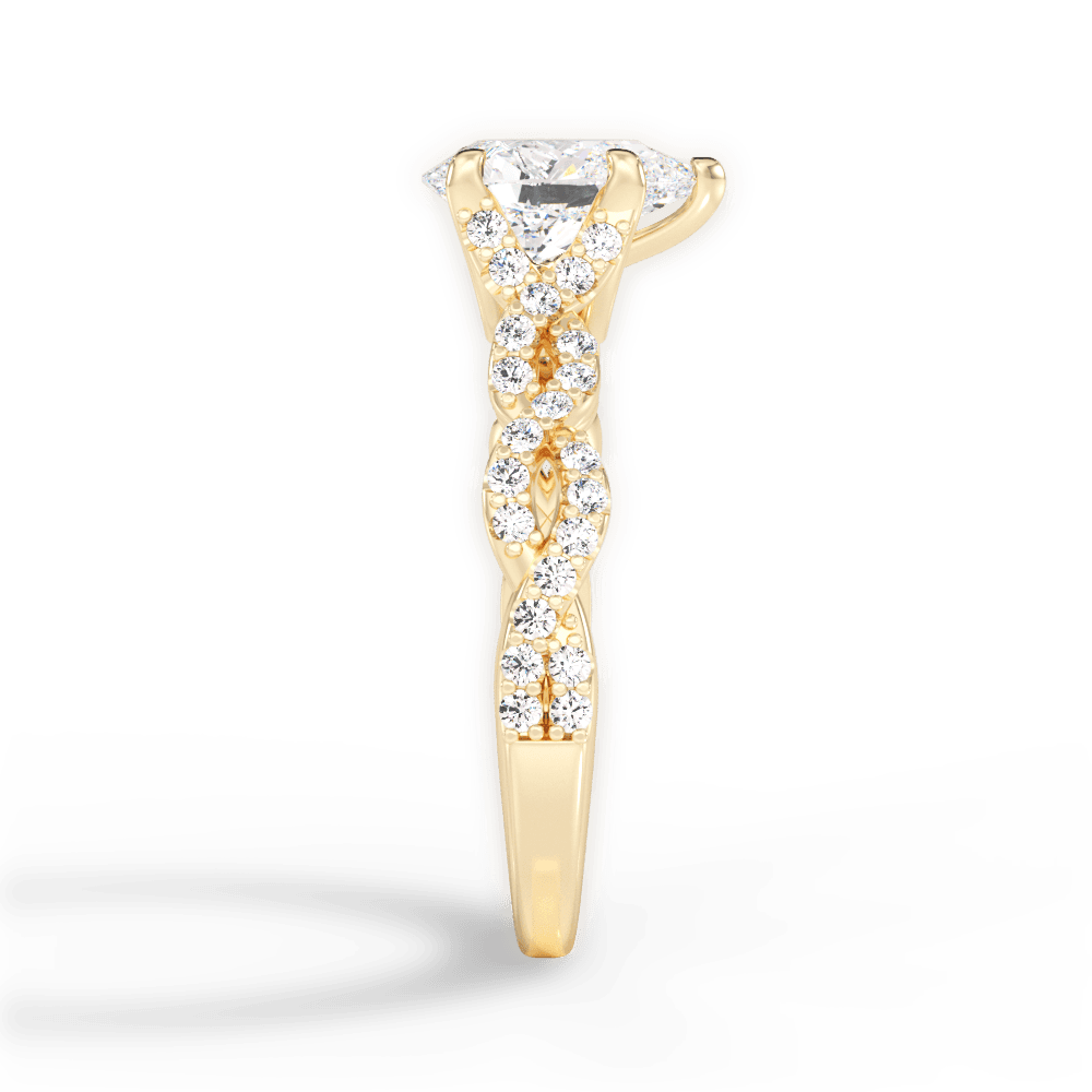 Justine Pear Cut Lab Grown Diamond 18Kt Yellow Gold Engagement Ring - View 4