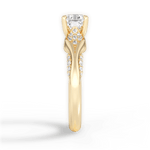 Isabel Asscher Cut Lab Grown Diamond 18Kt Yellow Gold Engagement Ring - View 3