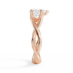 Aubrey Pear Cut Lab Grown Diamond 18Kt Rose Gold Engagement Ring - View 2