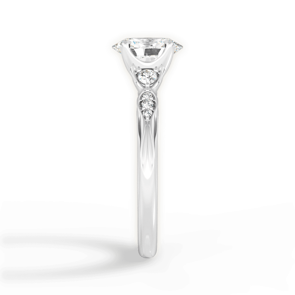 Cassie Oval Cut Lab Grown Diamond Platinum Engagement Ring - View 2