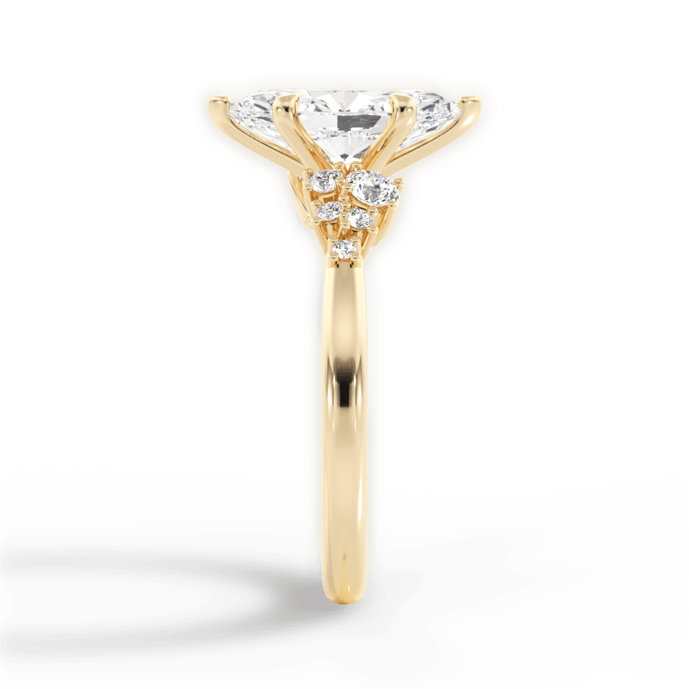 Carmen Marquise Cut Lab Grown Diamond 18Kt Yellow Gold Engagement Ring - View 3