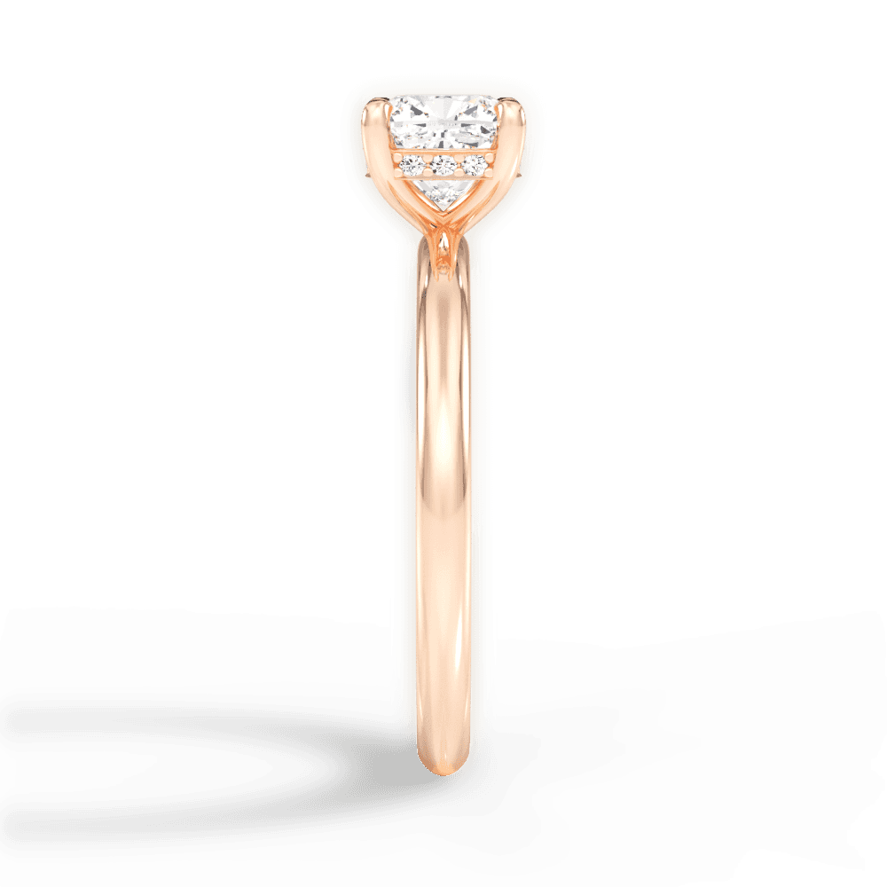 Brenda Cushion Cut Lab Grown Diamond 18Kt Rose Gold Engagement Ring - View 2