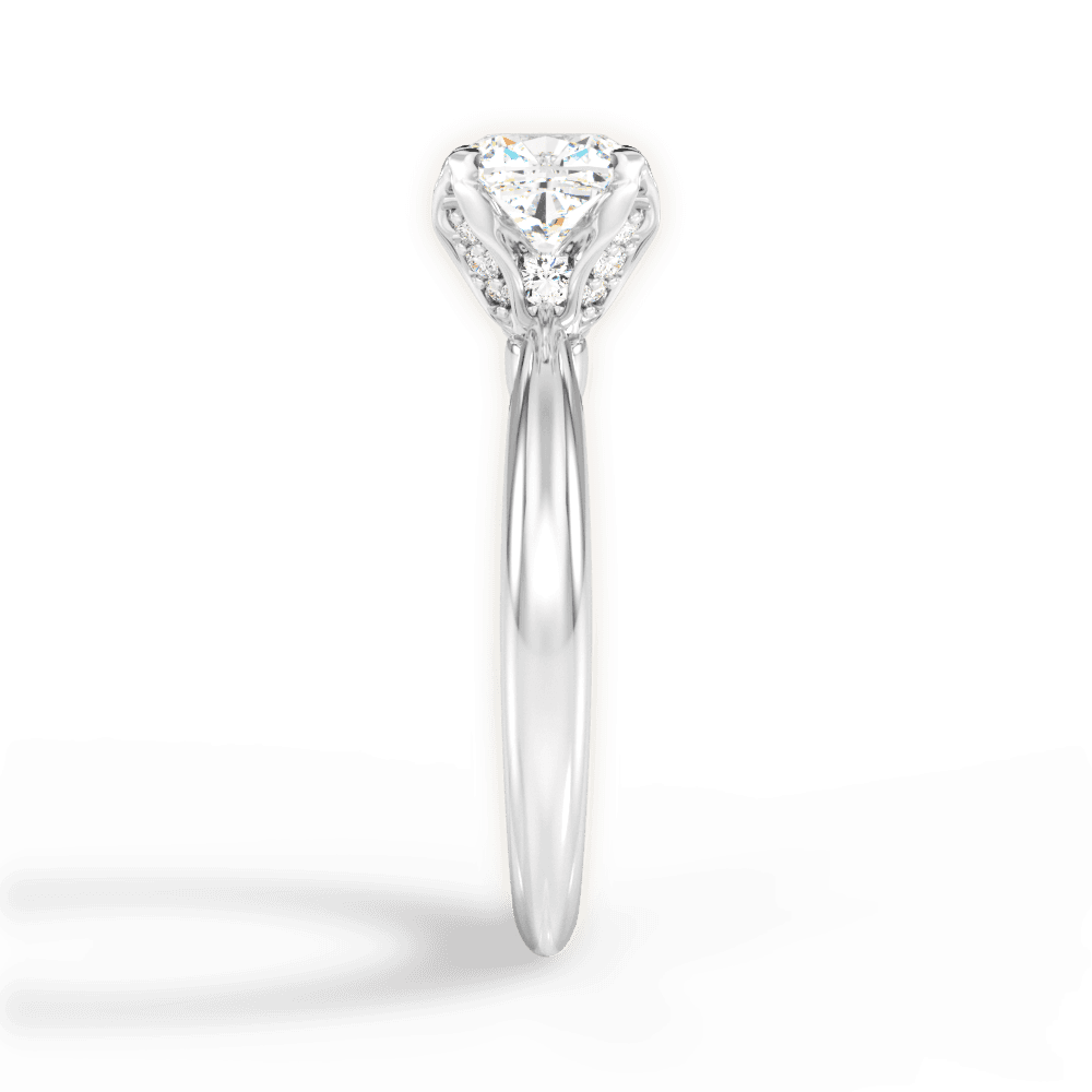 Elaine Cushion Cut Lab Grown Diamond 14Kt White Gold Engagement Ring - View 4