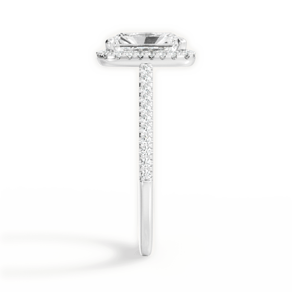 Jeanne Radiant Cut Lab Grown Diamond 18Kt White Gold Engagement Ring - View 4