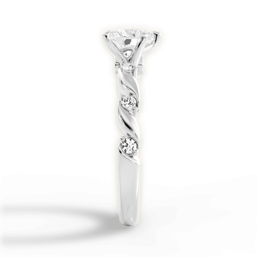 Emma Heart Cut Lab Grown Diamond Platinum Engagement Ring - View 4