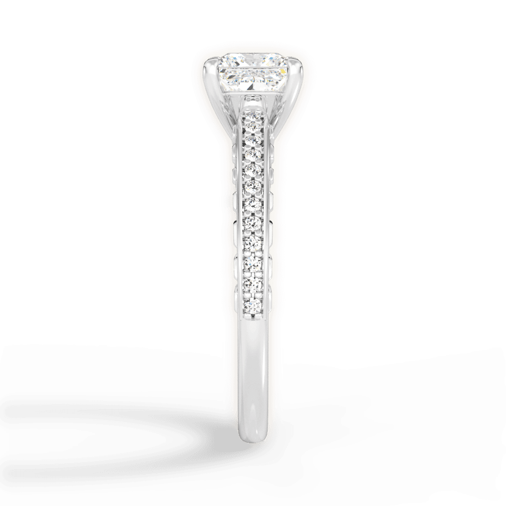 Caroline Princess Cut Lab Grown Diamond 18Kt White Gold Engagement Ring - View 2