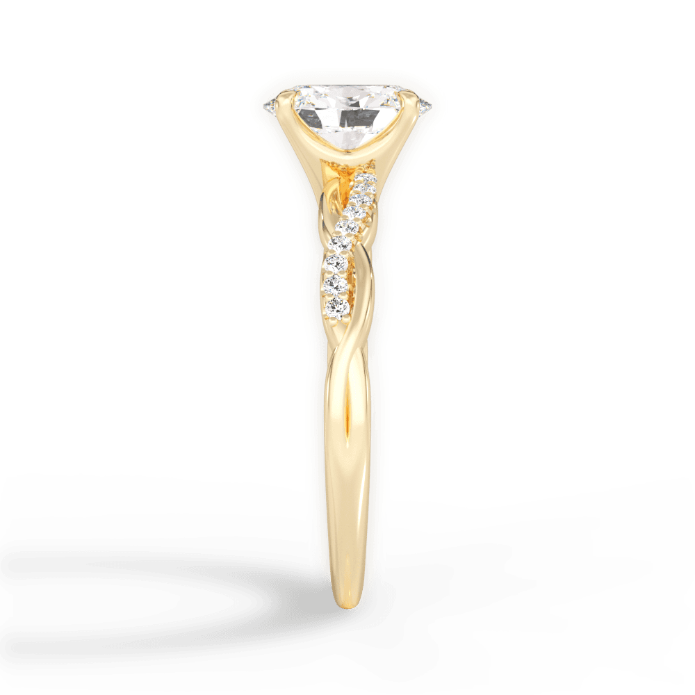 Charlotte Oval Cut Lab Grown Diamond 18Kt Yellow Gold Engagement Ring - View 3