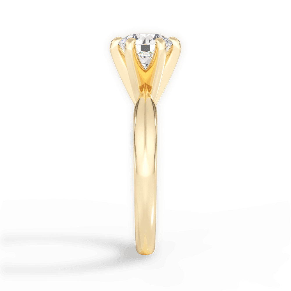Gina Round Cut Lab Grown Diamond 18Kt Yellow Gold Engagement Ring - View 2
