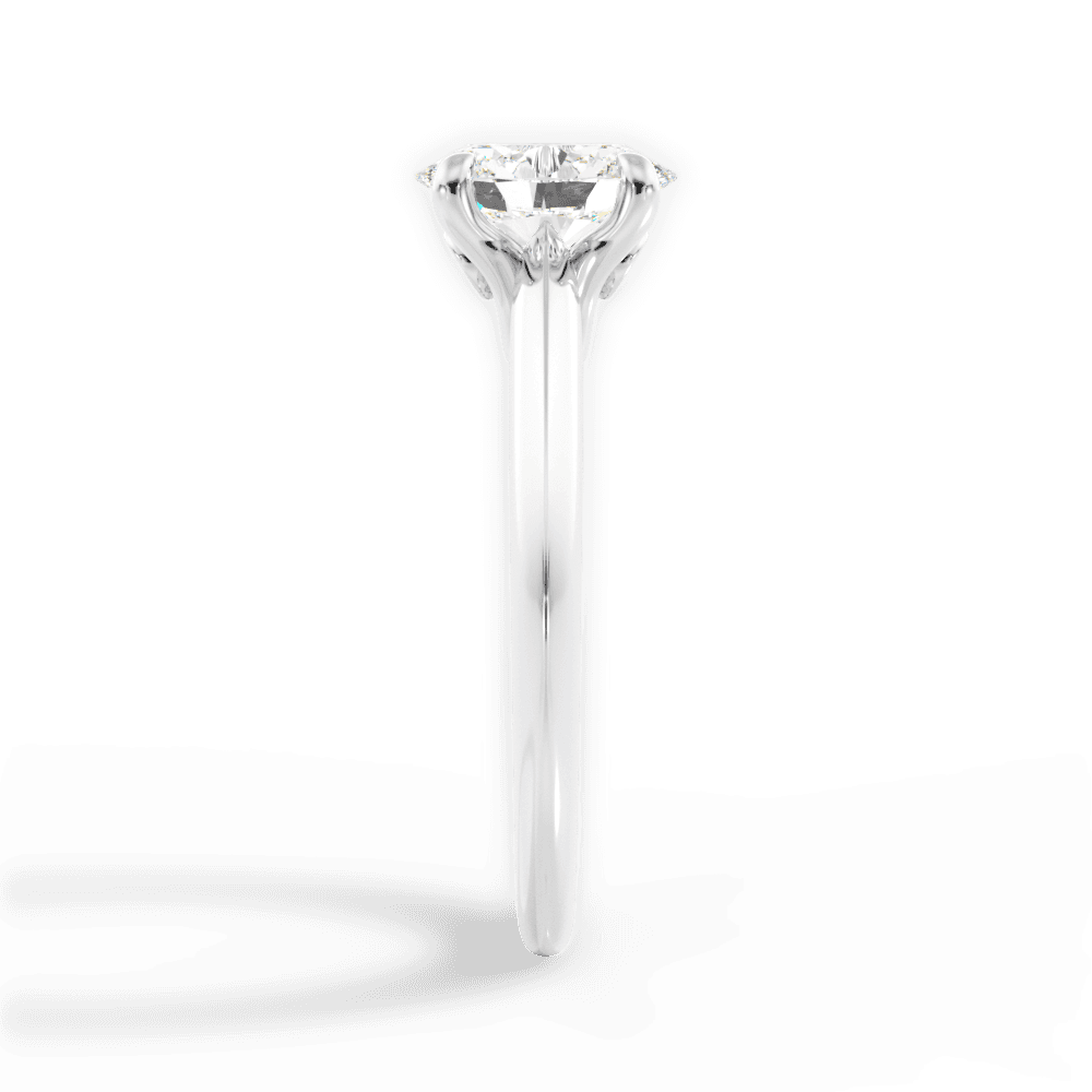 Amanda Oval Cut Lab Grown Diamond 14Kt White Gold Engagement Ring - View 3