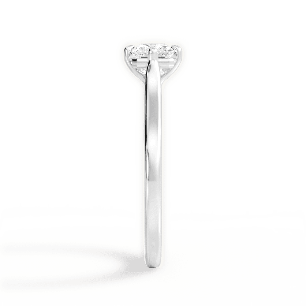 Bernadette Radiant Cut Lab Grown Diamond 18Kt White Gold Engagement Ring - View 2
