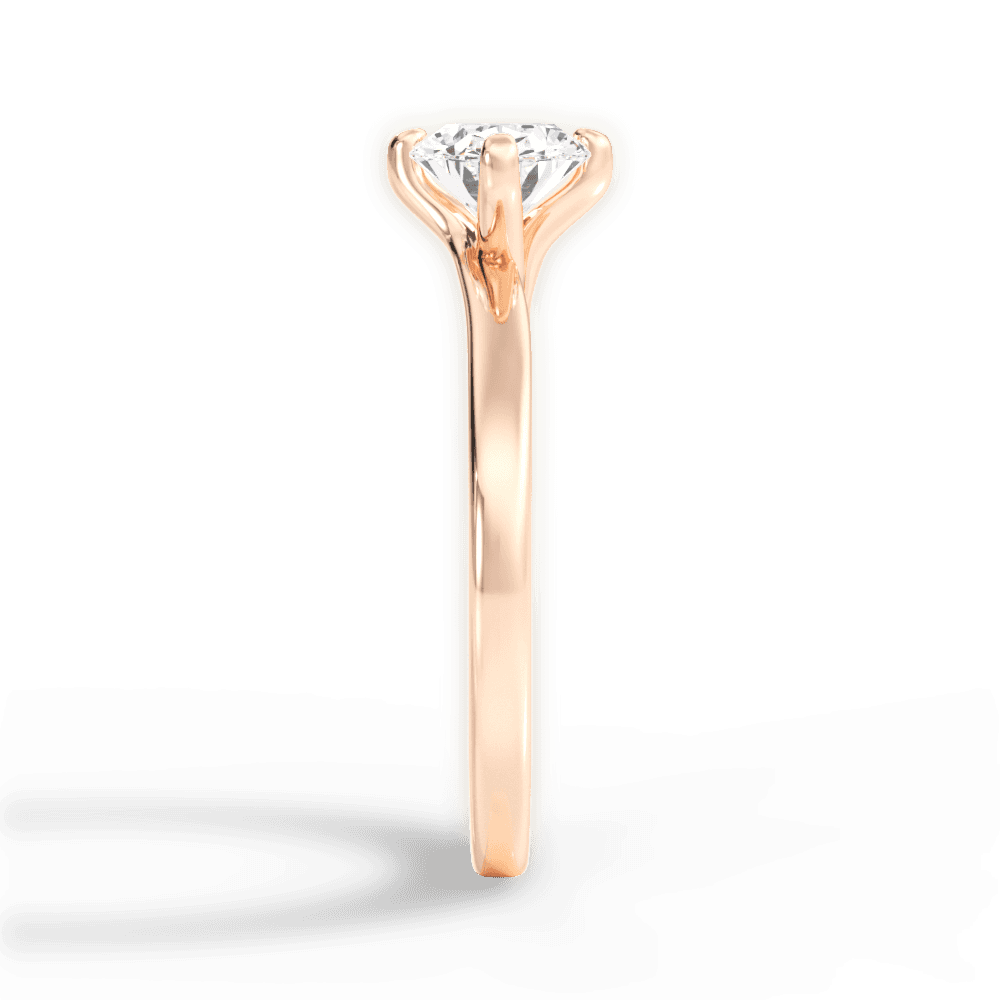 Ashley Oval Cut Lab Grown Diamond 18Kt Rose Gold Engagement Ring - View 2