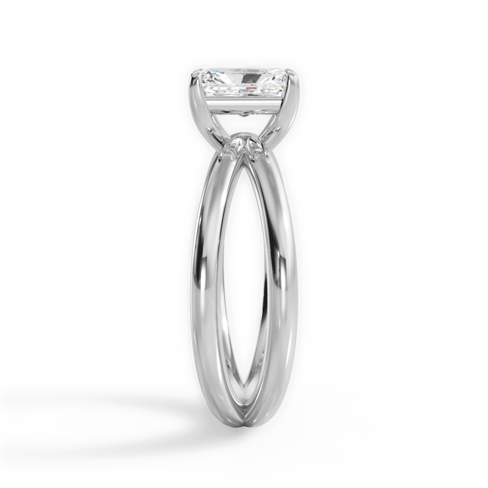 Ada Radiant Cut Lab Grown Diamond 18Kt White Gold Engagement Ring - View 2