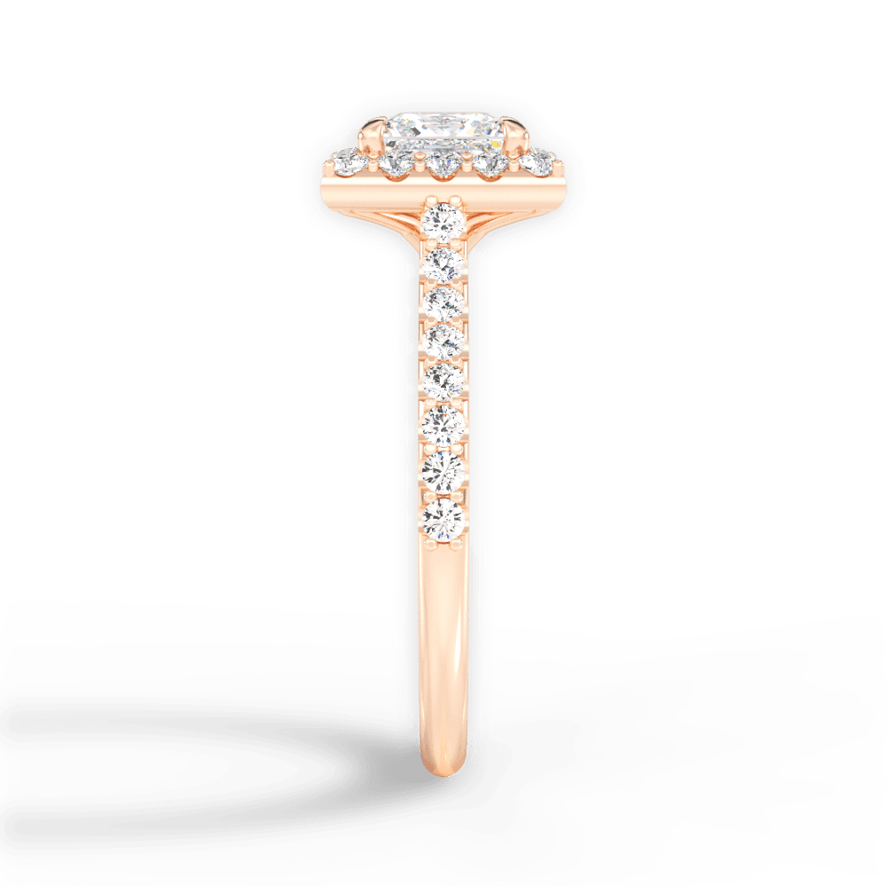 Leah Princess Cut Lab Grown Diamond 18Kt Rose Gold Engagement Ring - View 3