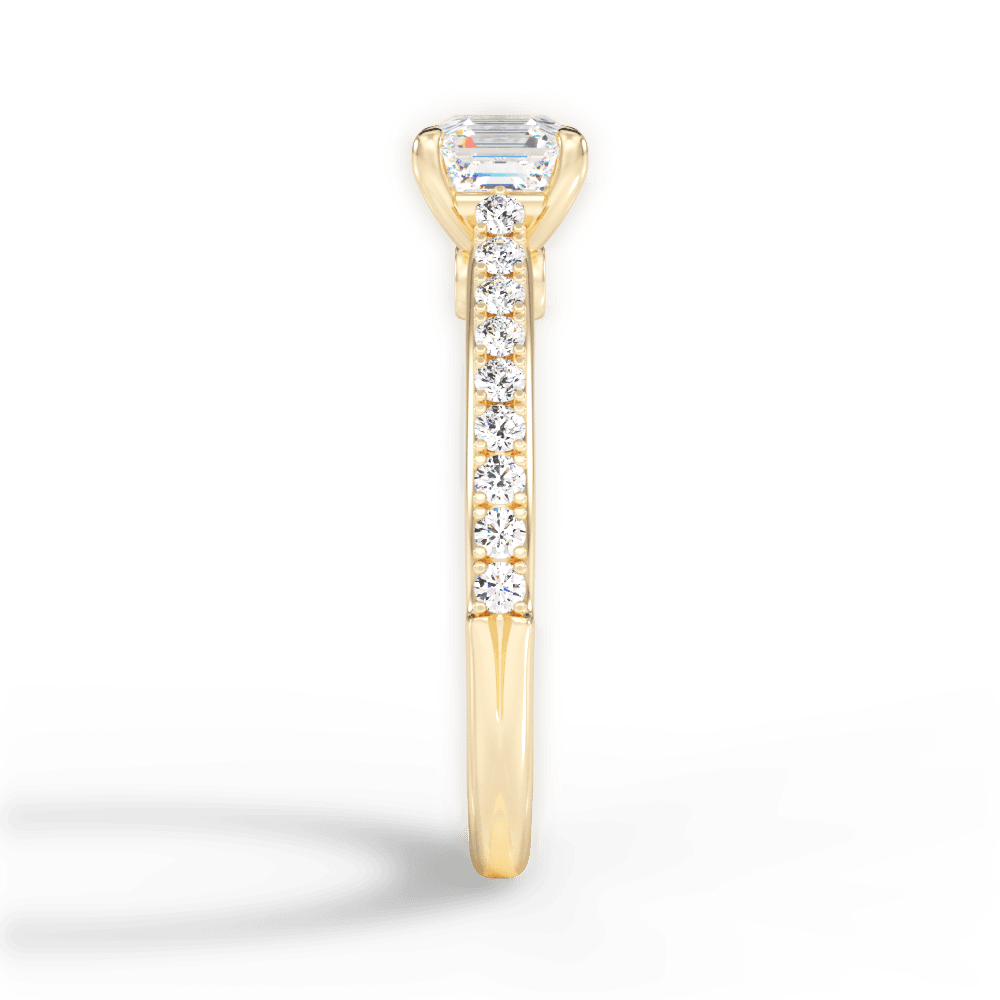 Frances Asscher Cut Lab Grown Diamond 18Kt Yellow Gold Engagement Ring - View 4