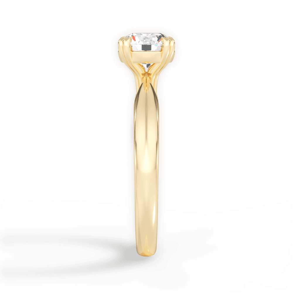 Claudia Round Cut Lab Grown Diamond 18Kt Yellow Gold Engagement Ring - View 2