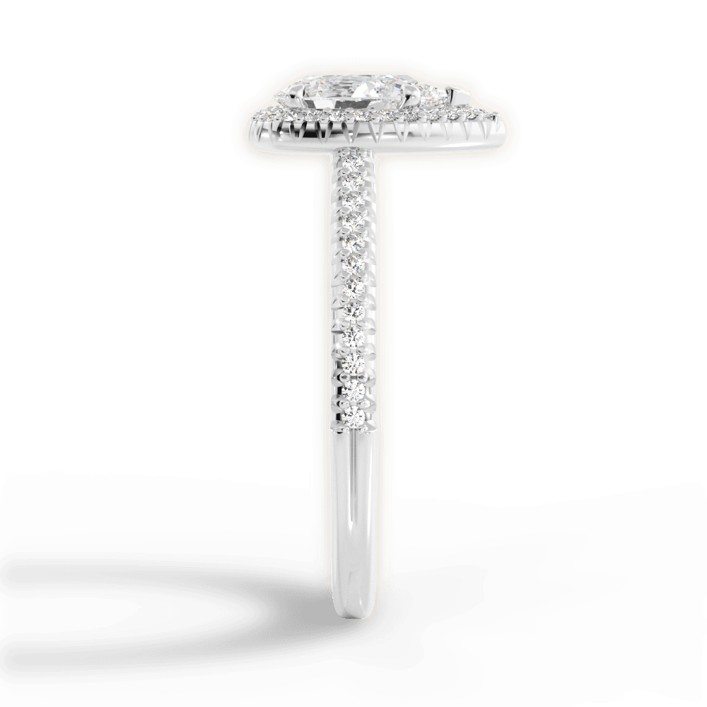 Jenny Pear Cut Lab Grown Diamond Platinum Engagement Ring - View 3
