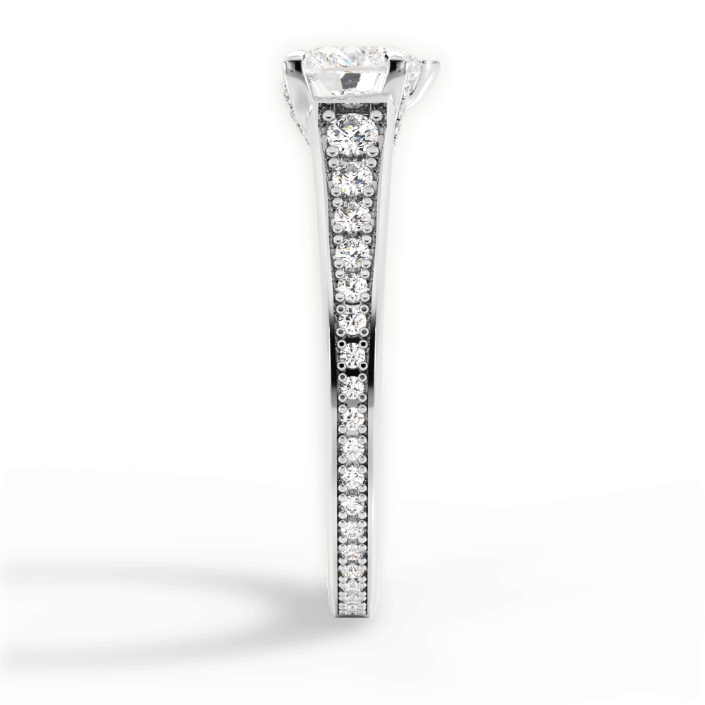 Leslie Heart Cut Lab Grown Diamond 18Kt White Gold Engagement Ring - View 3