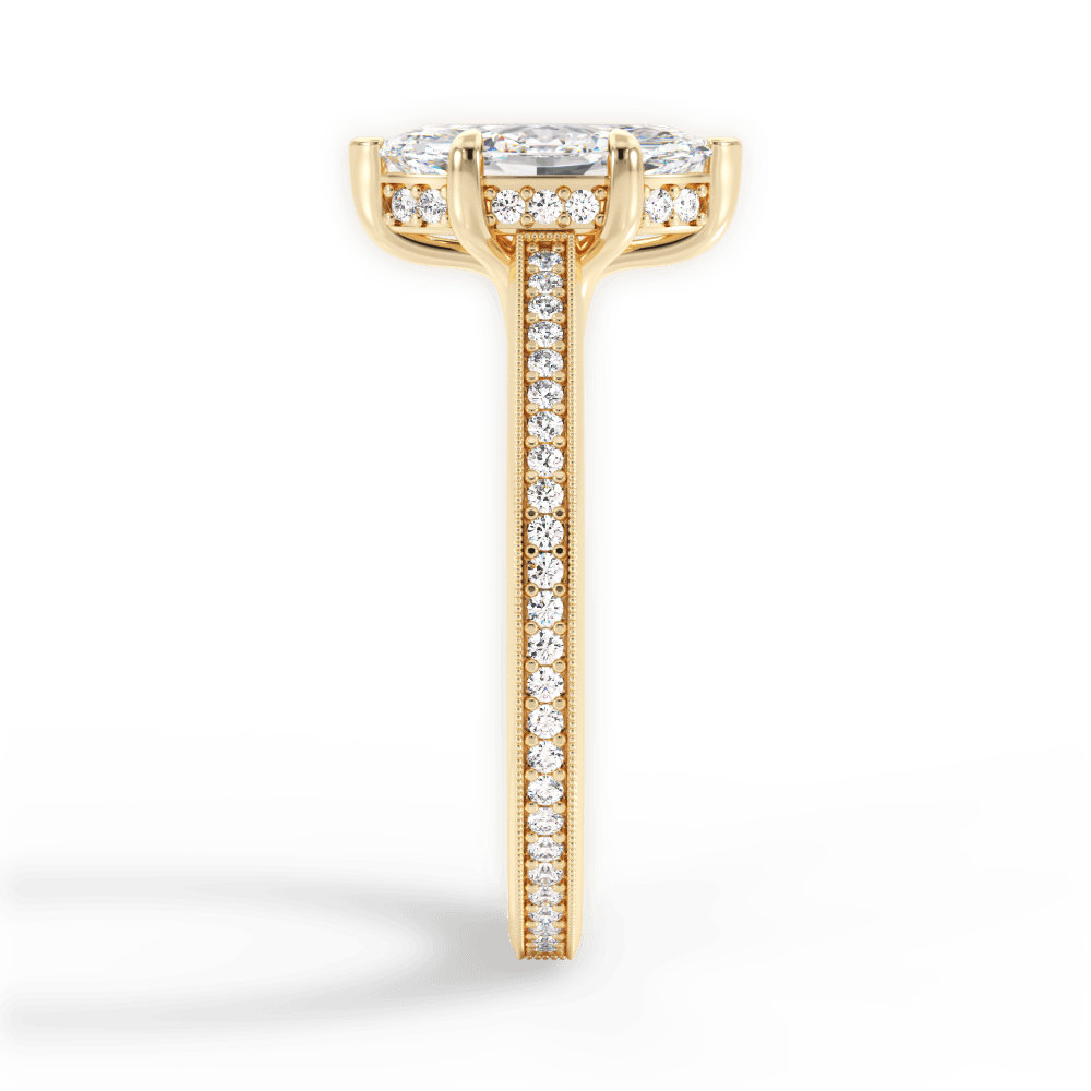 Janet Marquise Cut Lab Grown Diamond 18Kt Yellow Gold Engagement Ring - View 2