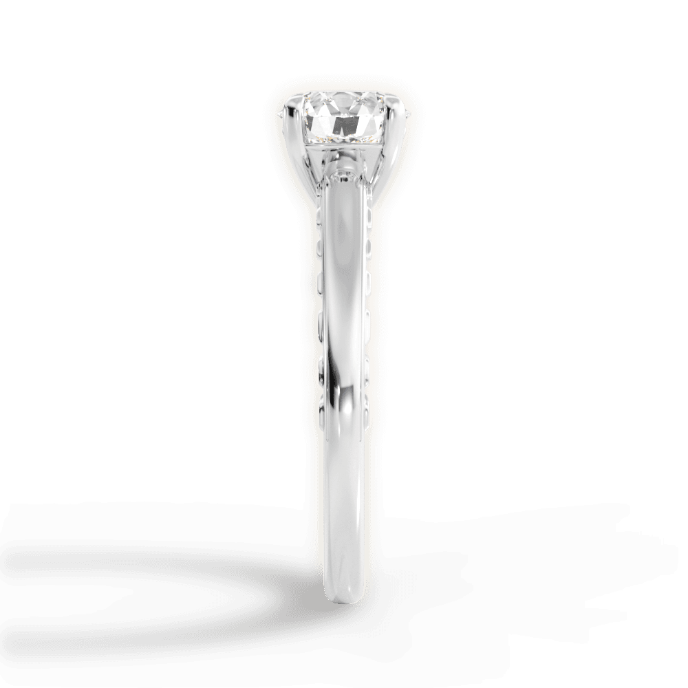Annette Round Cut Lab Grown Diamond 18Kt White Gold Engagement Ring - View 2