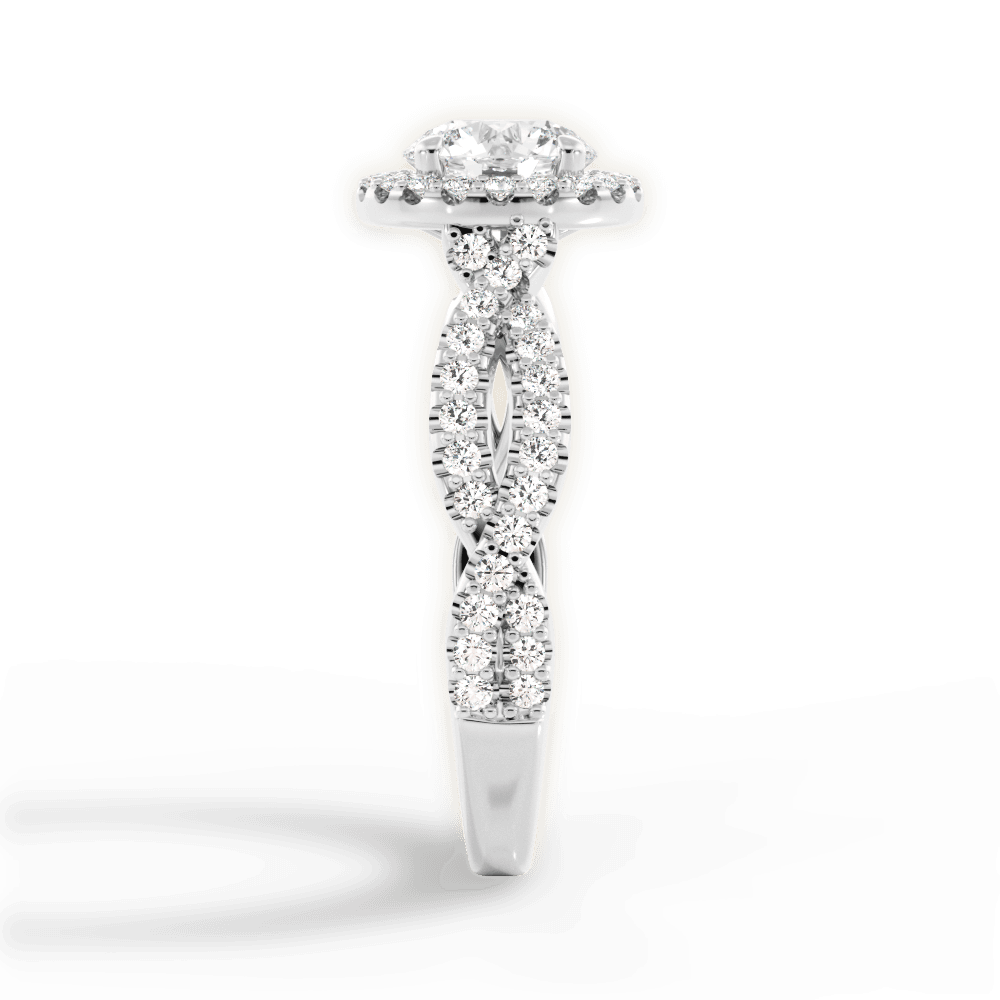 Latoya Round Cut Lab Grown Diamond 18Kt White Gold Engagement Ring - View 3