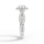Latoya Round Cut Lab Grown Diamond Platinum Engagement Ring - View 3