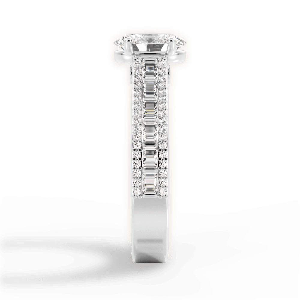 Lynn Oval Cut Lab Grown Diamond 14Kt White Gold Engagement Ring - View 4