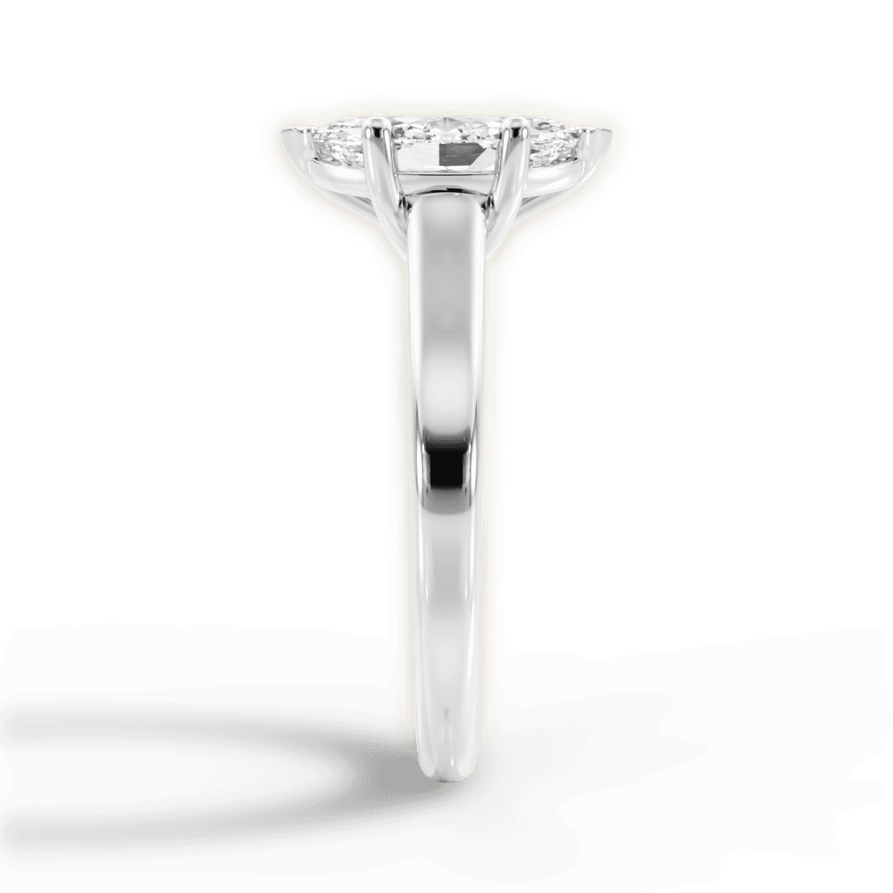 Ariana Marquise Cut Lab Grown Diamond Platinum Engagement Ring - View 3