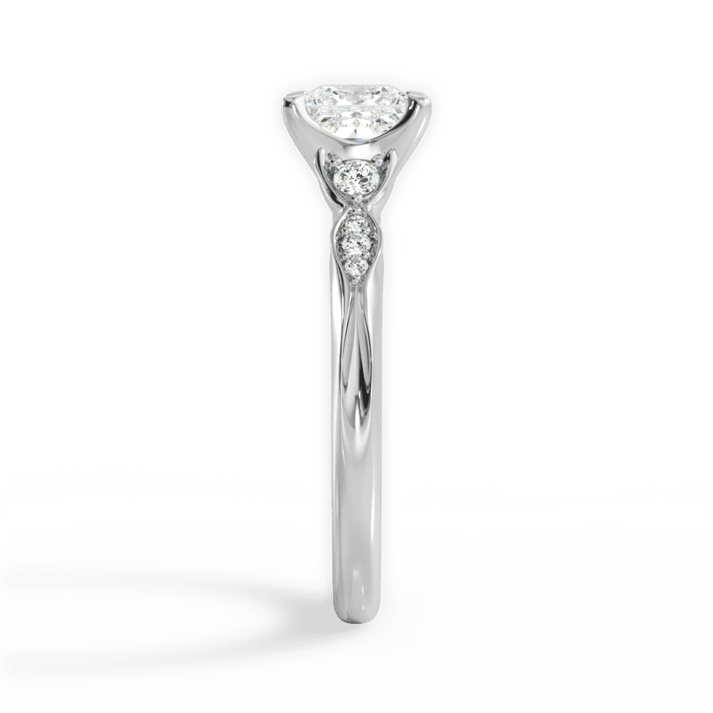 Cassie Princess Cut Lab Grown Diamond Platinum Engagement Ring - View 4