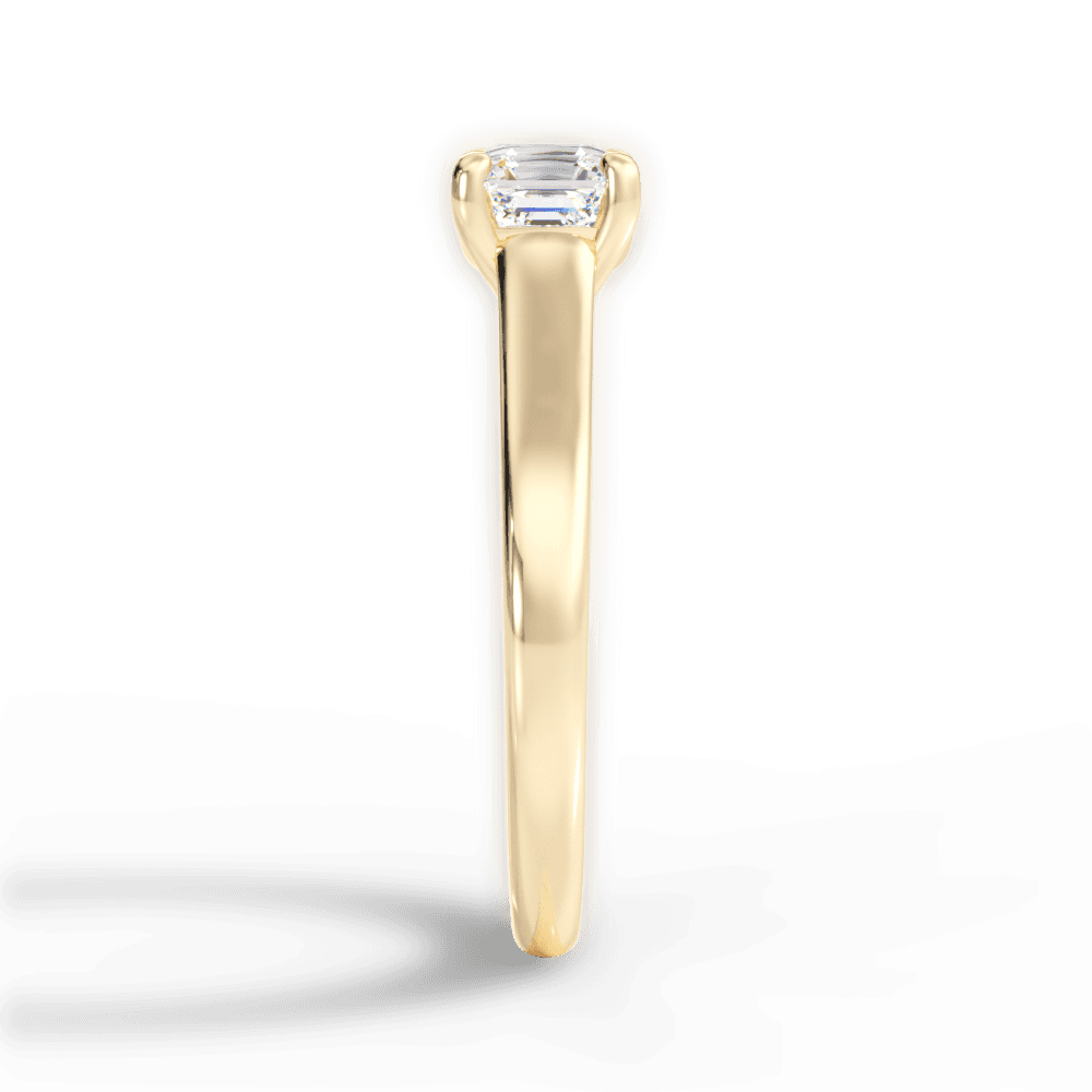 Ariana Asscher Cut Lab Grown Diamond 18Kt Yellow Gold Engagement Ring - View 3