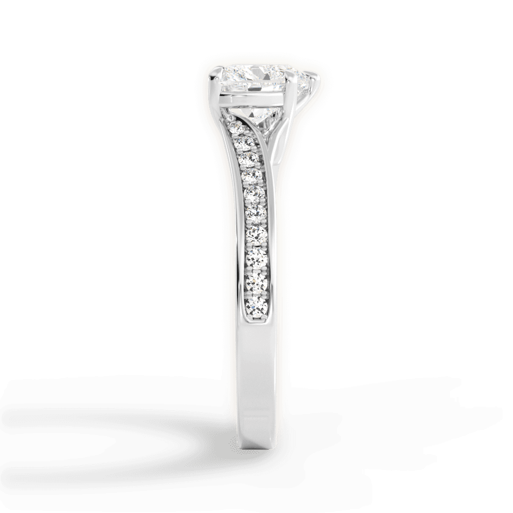 Elise Heart Cut Lab Grown Diamond 18Kt White Gold Engagement Ring - View 3