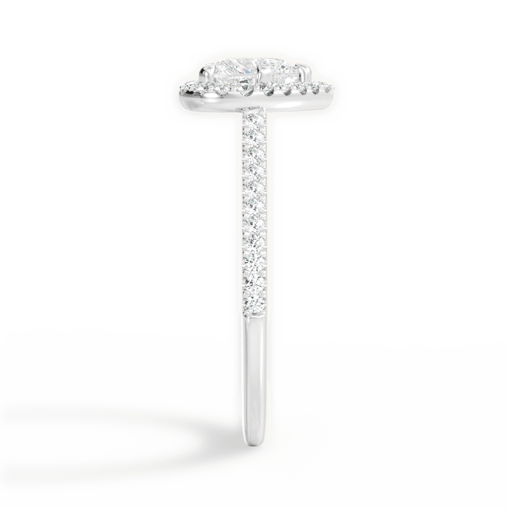 Jeanne Heart Cut Lab Grown Diamond 14Kt White Gold Engagement Ring - View 3