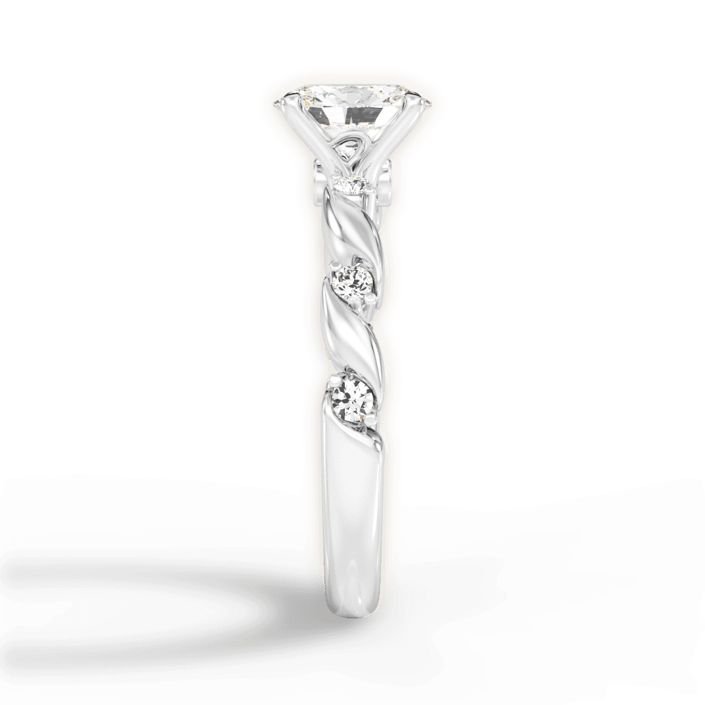 Emma Oval Cut Lab Grown Diamond Platinum Engagement Ring - View 3