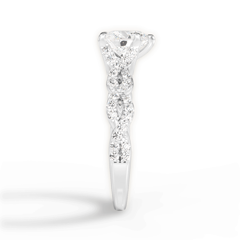 Justine Heart Cut Lab Grown Diamond 14Kt White Gold Engagement Ring - View 4