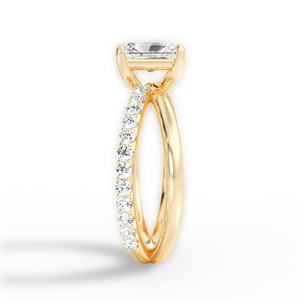 Jennifer Radiant Cut Lab Grown Diamond 18Kt Yellow Gold Engagement Ring - View 3