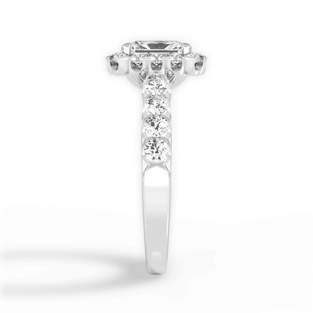 Lacey Radiant Cut Lab Grown Diamond 14Kt White Gold Engagement Ring - View 2