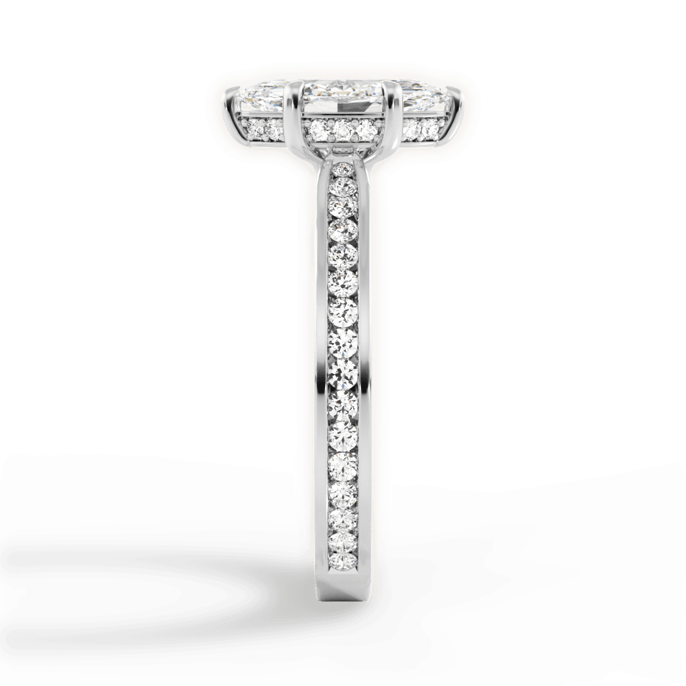 Katelyn Marquise Cut Lab Grown Diamond 18Kt White Gold Engagement Ring - View 4