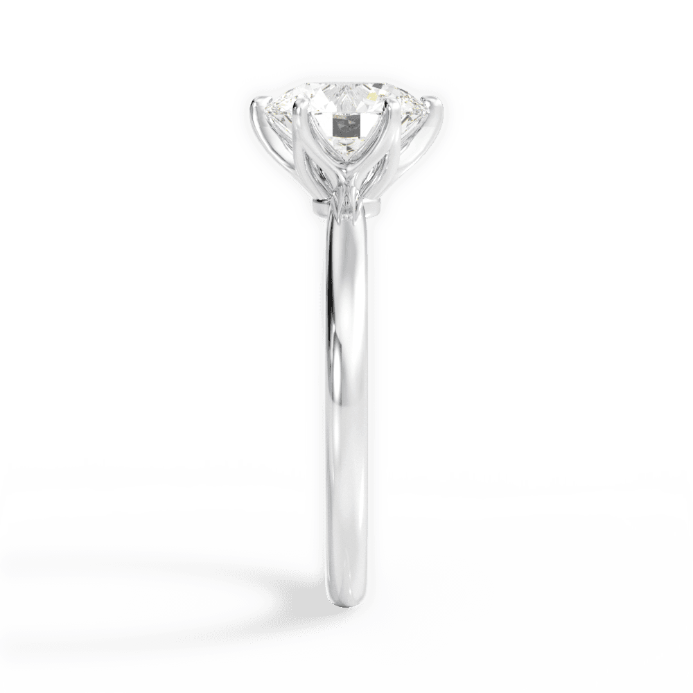Angelica Round Cut Lab Grown Diamond Platinum Engagement Ring - View 2