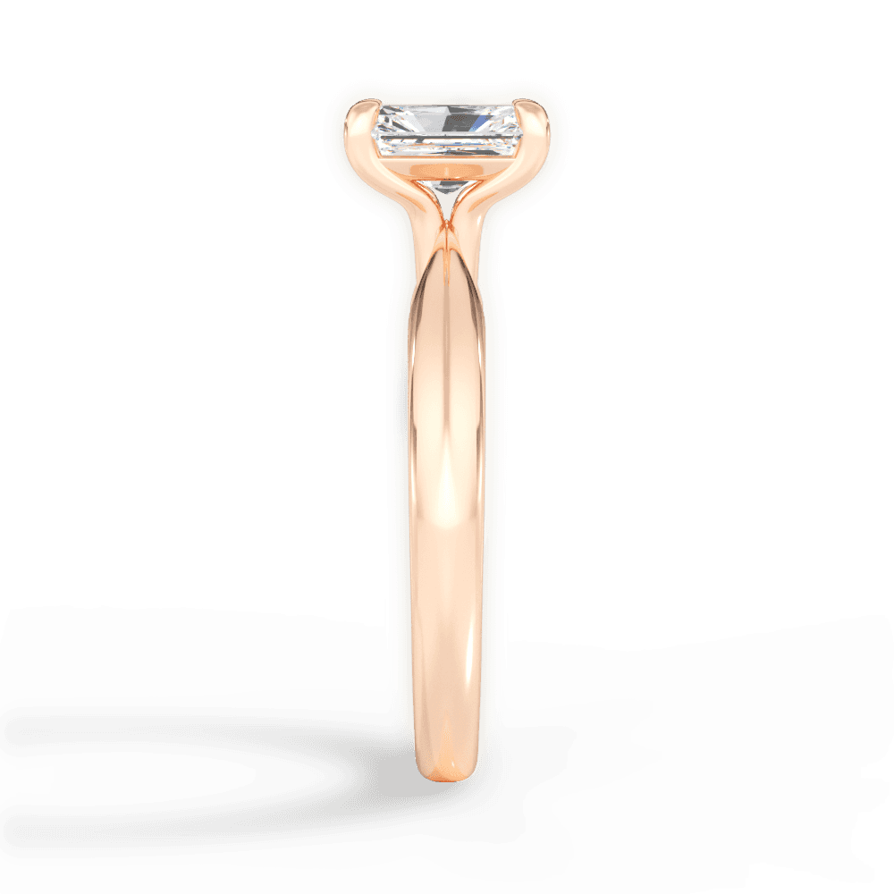 Beth Radiant Cut Lab Grown Diamond 18Kt Rose Gold Engagement Ring - View 3
