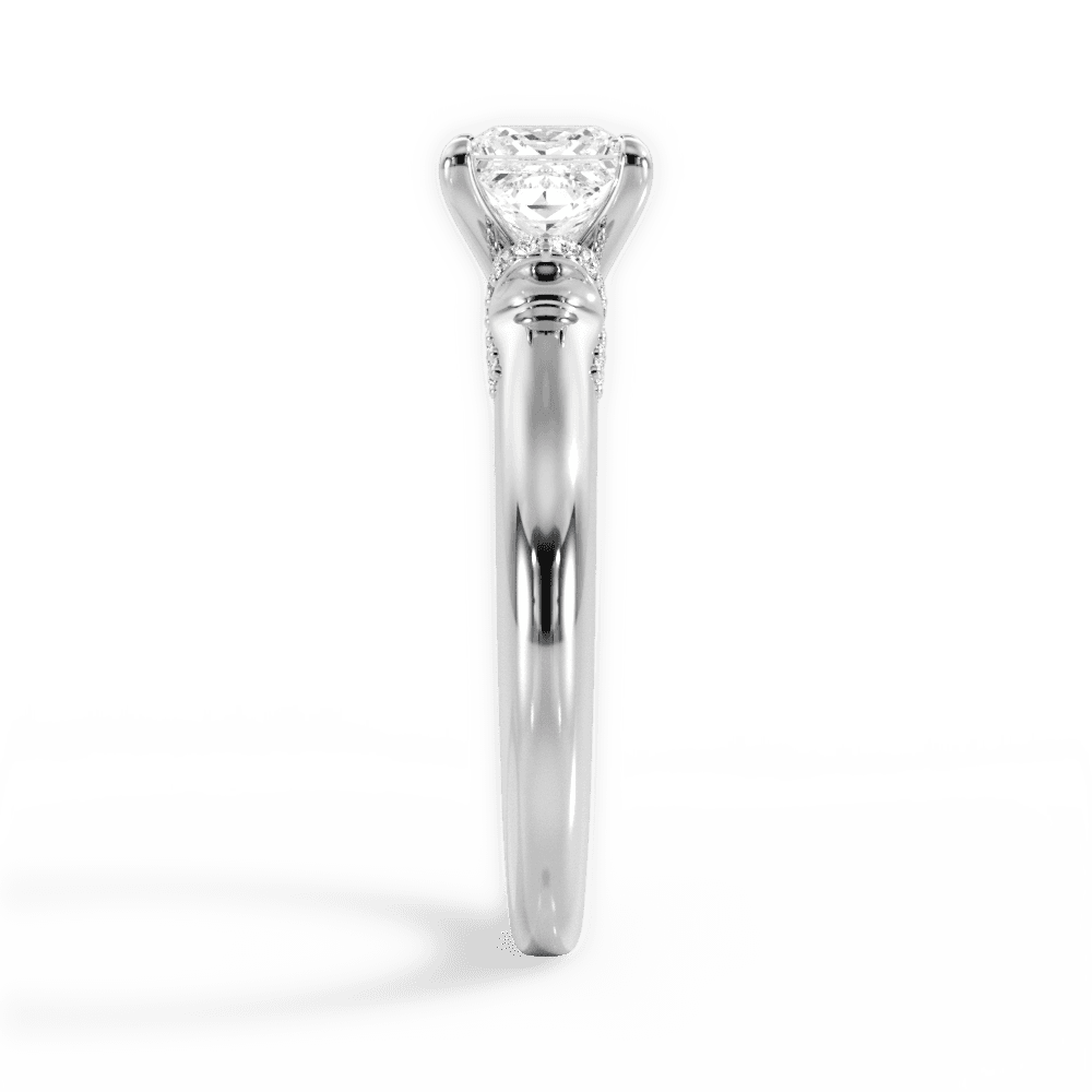 Florence Princess Cut Lab Grown Diamond 18Kt White Gold Engagement Ring - View 4
