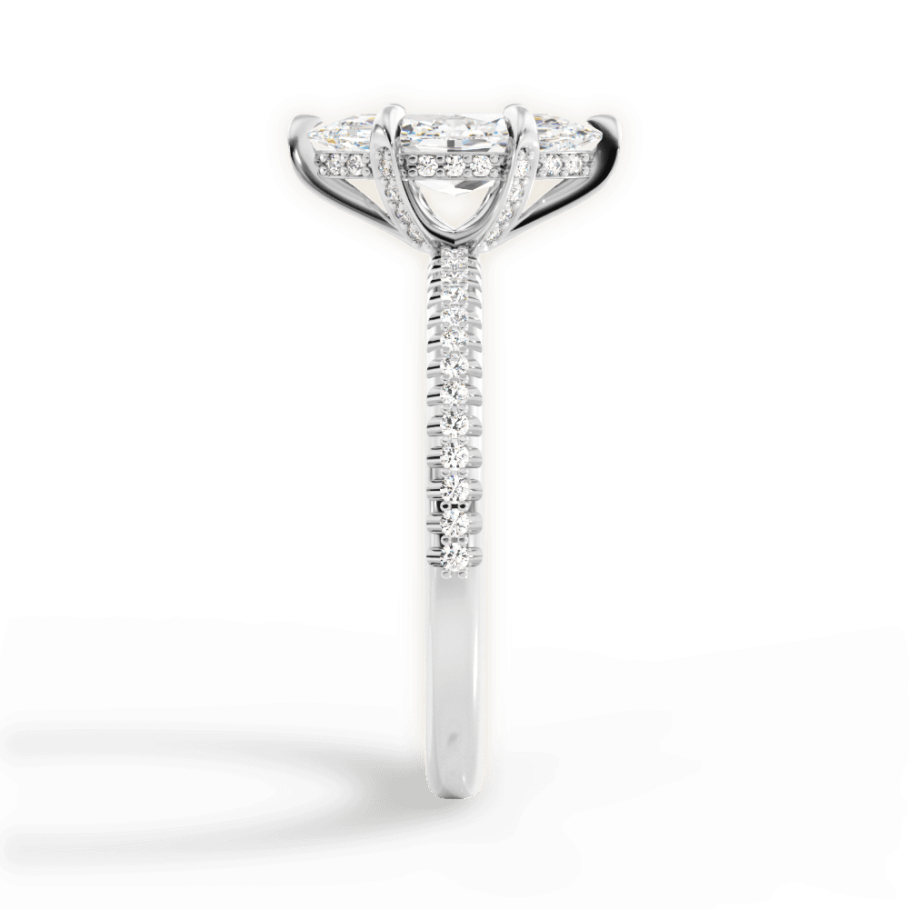 Helen Marquise Cut Lab Grown Diamond Platinum Engagement Ring - View 3