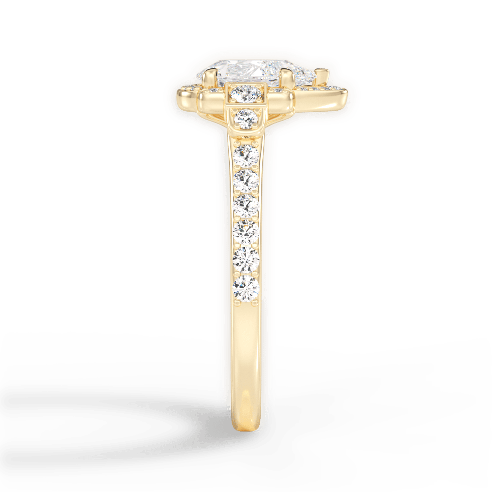 Joyce Pear Cut Lab Grown Diamond 18Kt Yellow Gold Engagement Ring - View 2