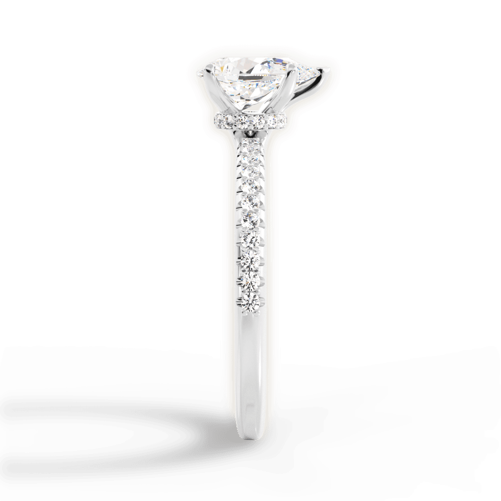Giselle Pear Cut Lab Grown Diamond 14Kt White Gold Engagement Ring - View 2