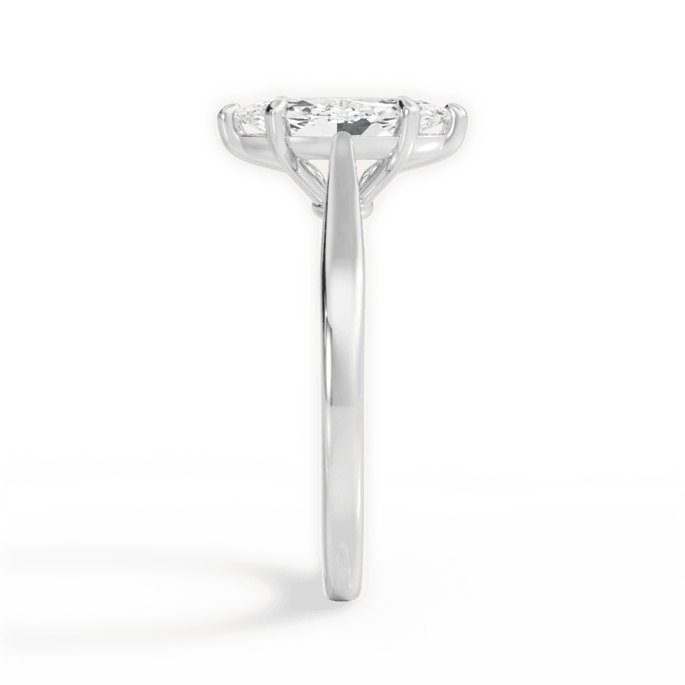 Angie Marquise Cut Lab Grown Diamond Platinum Engagement Ring - View 4