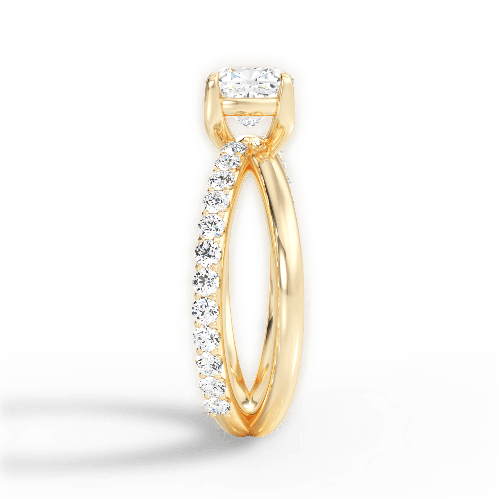Jennifer Cushion Cut Lab Grown Diamond 18Kt Yellow Gold Engagement Ring - View 3