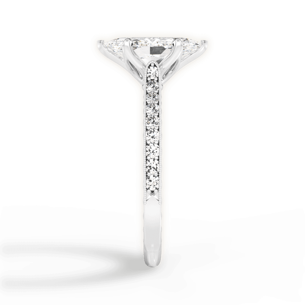 Gilda Marquise Cut Lab Grown Diamond 14Kt White Gold Engagement Ring - View 4