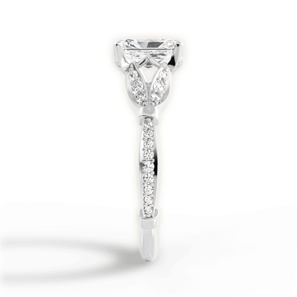 Geraldine Radiant Cut Lab Grown Diamond Platinum Engagement Ring - View 4