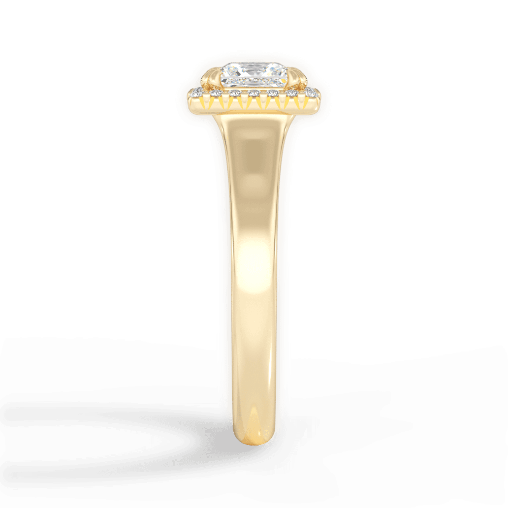 Jasmin Princess Cut Lab Grown Diamond 18Kt Yellow Gold Engagement Ring - View 3
