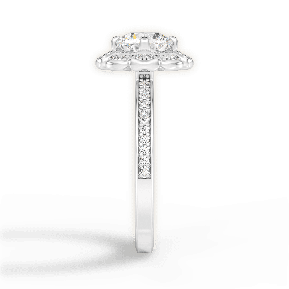 Hayley Round Cut Lab Grown Diamond Platinum Engagement Ring - View 4
