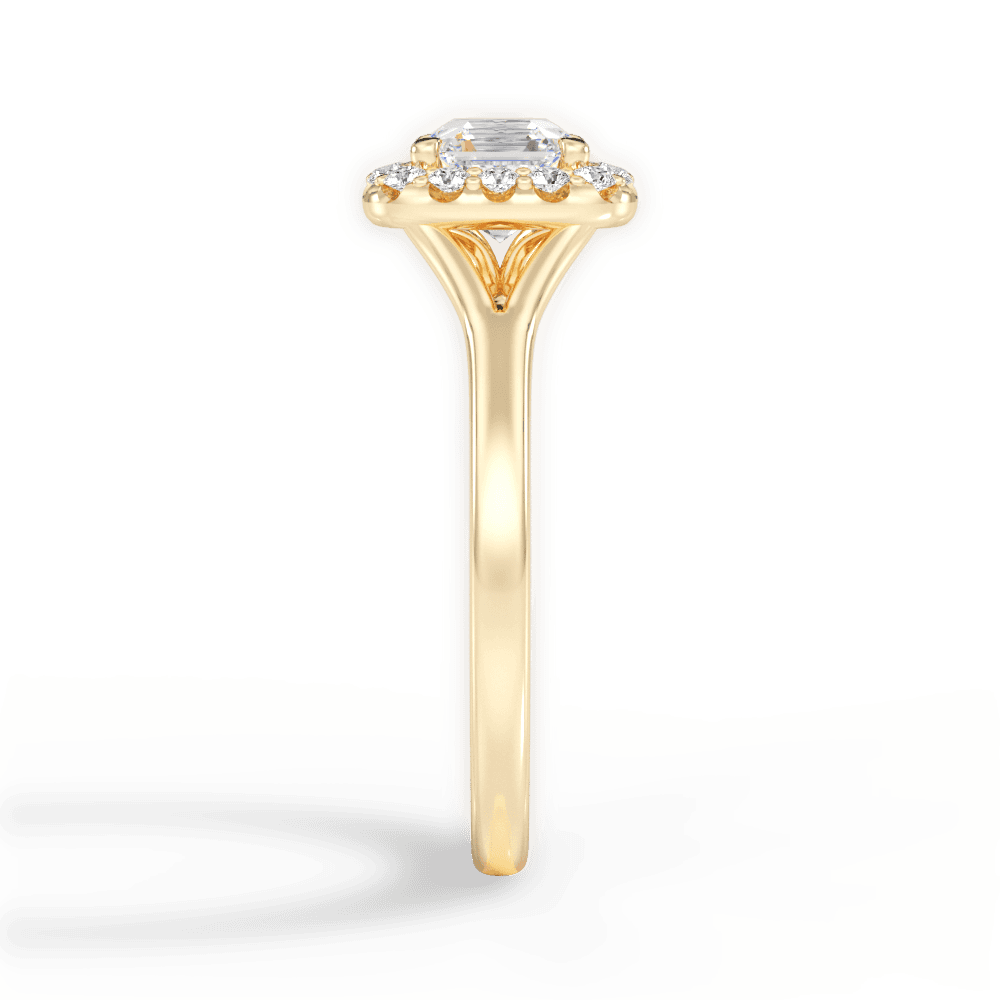 Geneva Asscher Cut Lab Grown Diamond 18Kt Yellow Gold Engagement Ring - View 3