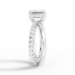 Jennifer Emerald Cut Lab Grown Diamond 18Kt White Gold Engagement Ring - View 2